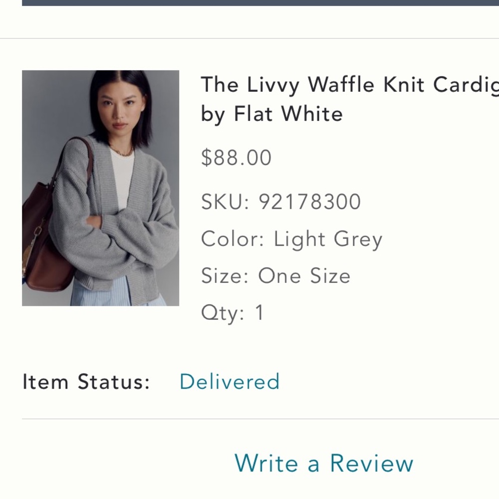Women’s Waffle Knit Light Gray Cardigan (Anthropologie)